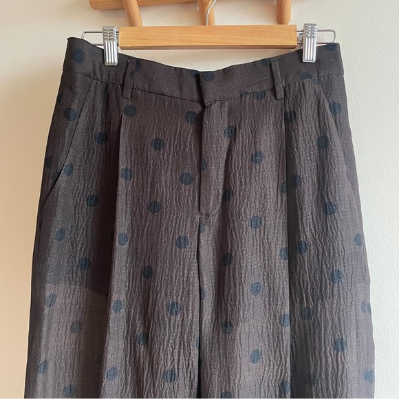Creatures of Comfort semi sheer polka dot pants trousers fits size 6 brown - Picture 4 of 12